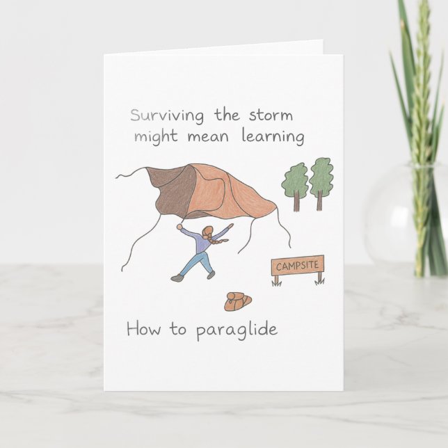 "Överleva stormen - Paraglide Edition"-kort Kort (Framsida)