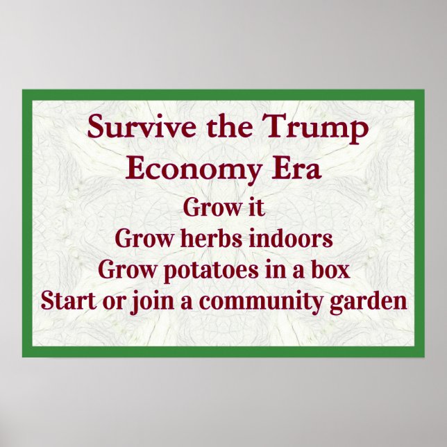 Överleva Trump Ekonomi Växa den Poster (Framsidan)