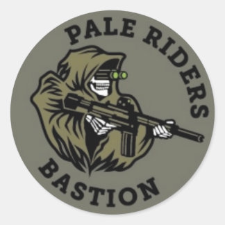 Överlevande av Zombie Apocalypse BLEK RIDERS Stckr Runt Klistermärke