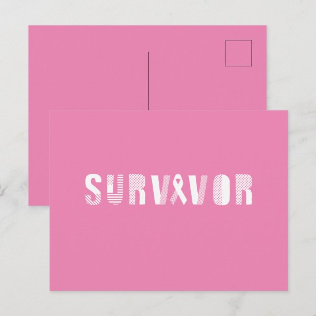 Överlevande Cancerband Inspirerande Motiverande Vykort (Fram/baksida)