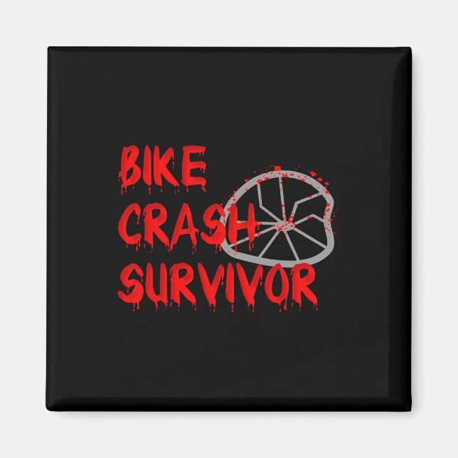 Överlevande efter cykelkrasch Roligt fall och olyc Magnet (Framsidan)