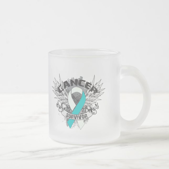 Överlevande för cancer för bevingat band för frostad glasmugg (Höger)