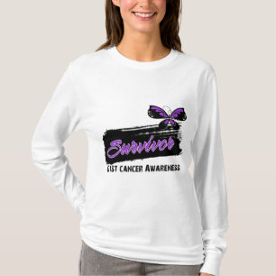 Överlevande för cancer för tatueringfjärilsGIS T-shirt