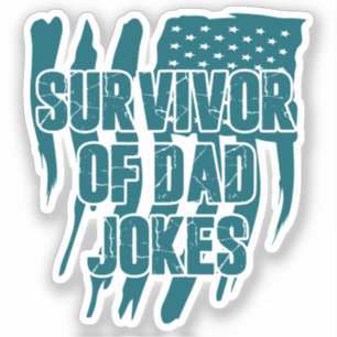 Överlevande från Pappa Joke Vintage Distress US Fl Klistermärken