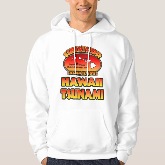Överlevande - Hawaii Tsunami Sweatshirt Med Luva (Framsida)