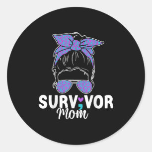 Överlevande Mamma - Semikolon Suicide Prevention M Runt Klistermärke