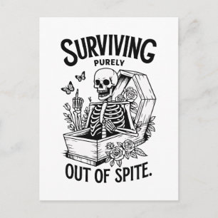 Överlevande rent ut ut från spitat goth Skeleton Helg Vykort