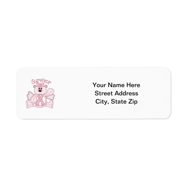Överlevande (rosa björn) returadress etikett (Framsidan)