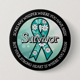 Överlevande SA Teal Awareness Ribbon Knapp