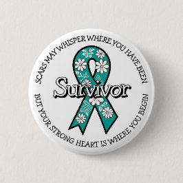 Överlevande SA Teal Awareness Ribbon Knapp