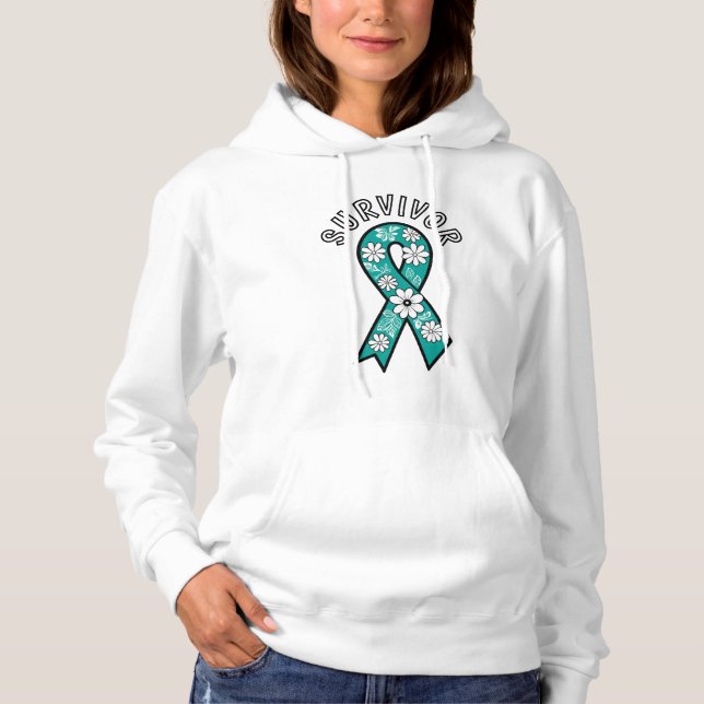 Överlevande SA Teal Awareness Ribbon T Shirt (Framsida)