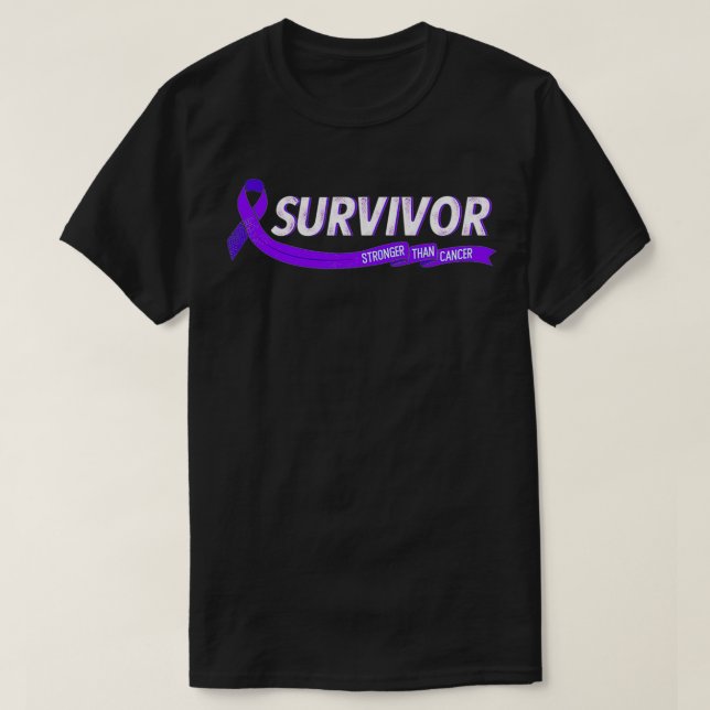 Överlevande starkare än cancer pankreascancer te t shirt (Design framsida)