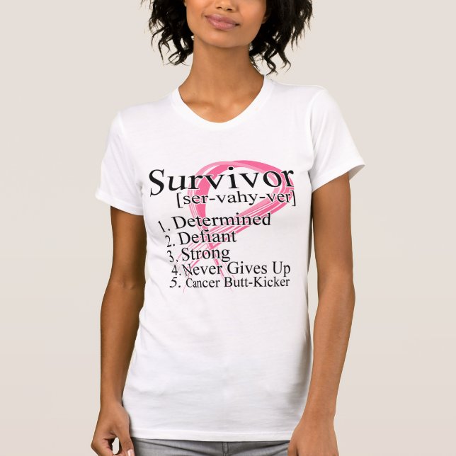 Överlevandedefinition - bröstcancer t-shirt (Framsida)