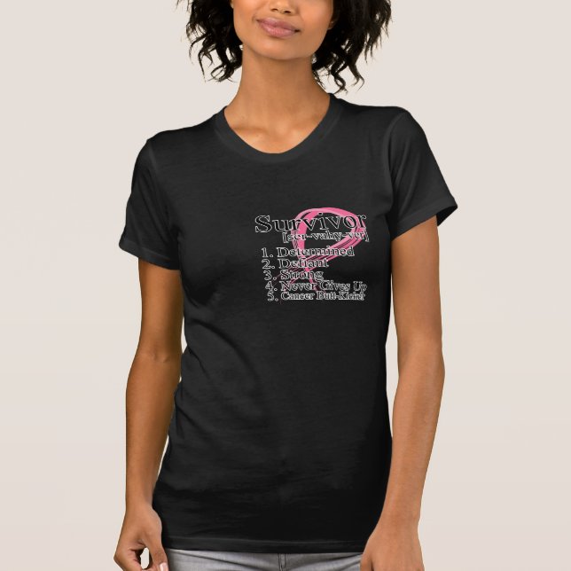 Överlevandedefinition - bröstcancer tee shirt (Framsida)