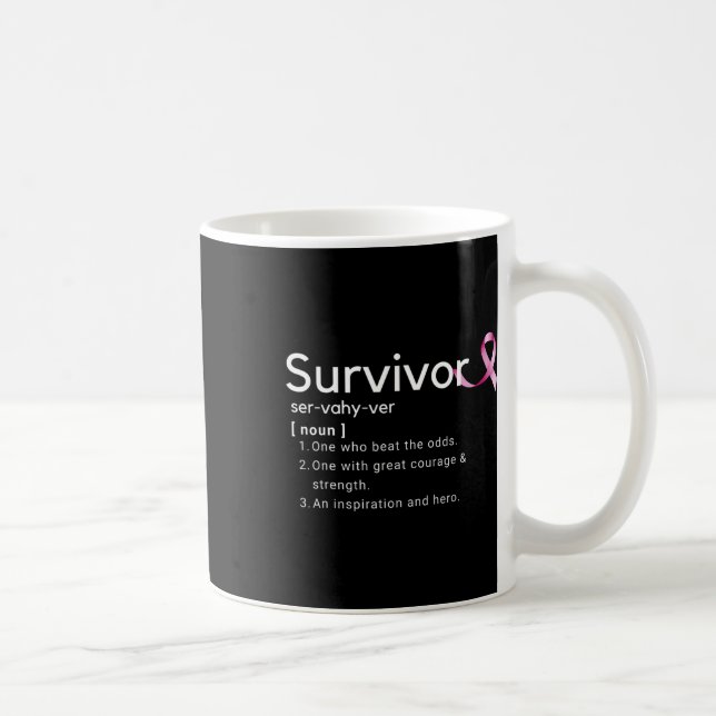 Överlevandedefinition för Bröstcancer överlevande Kaffemugg (Höger)