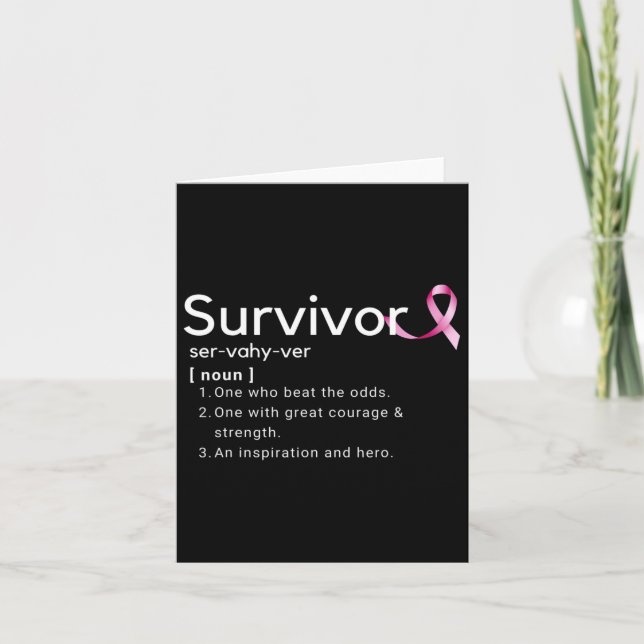 Överlevandedefinition för Bröstcancer överlevande Kort (Framsida)