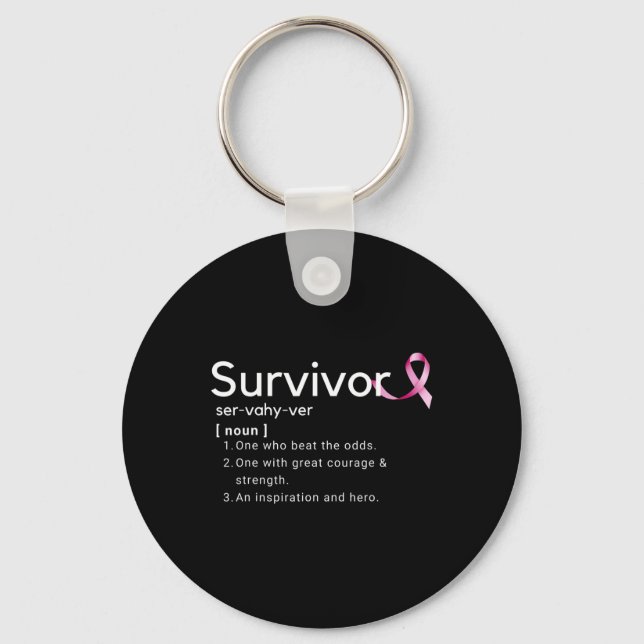 Överlevandedefinition för Bröstcancer överlevande Nyckelring (Framsida)