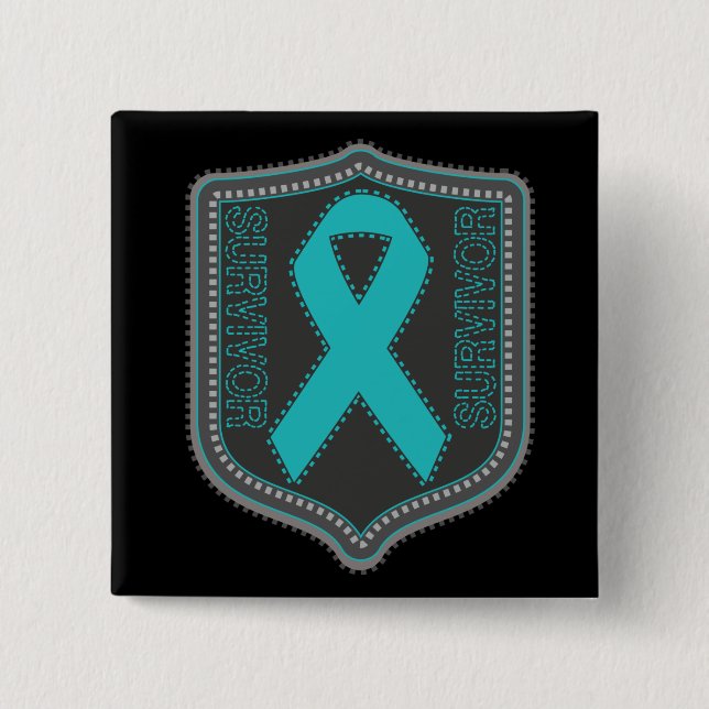 Överlevandehögtalare - Ribbon Patch - Ovarian Canc Knapp (Framsida)