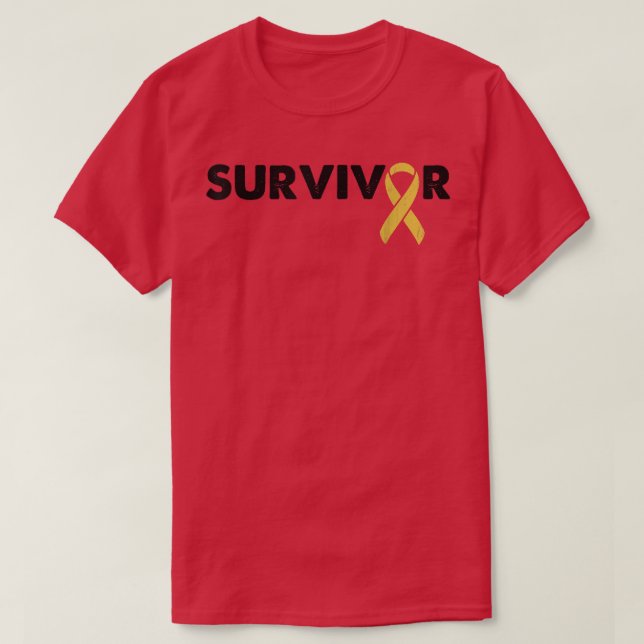 Överlevandestöd - "Ribbon Children Cancer Awarene" T Shirt (Design framsida)