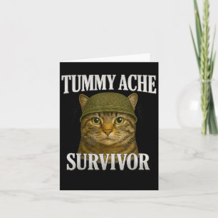 Överlevare av magont Katt Meme Roligt Kattungespre Kort