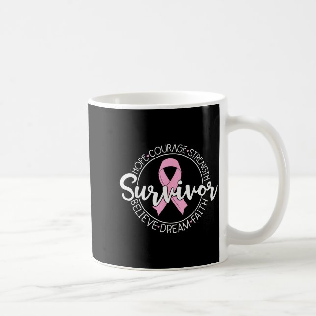 Överlevare Hopp Mod Styrka Tro Dröm Tro Kaffemugg (Höger)