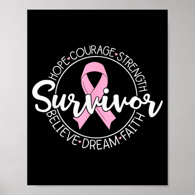 Överlevare Hopp Mod Styrka Tro Dröm Tro Poster (Framsidan)