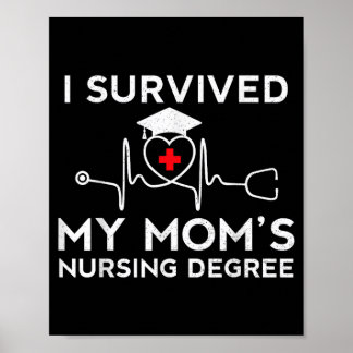 Överlevde Mamma Sjuksköterska Examen Stolt Son Dot Poster