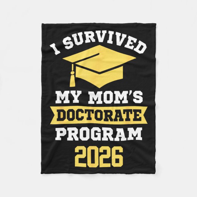 Överlevde mammas doktorandprogram 2026 rolig phd fleecefilt (Framsidan)