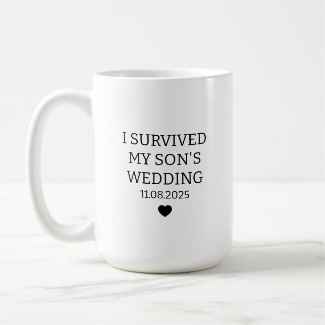 Överlevde min sons bröllop present till mor till b kaffemugg (Vänster)