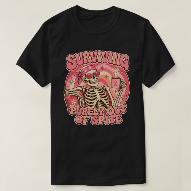 Överlever av trots Retro skelett T Shirt (Design framsida)