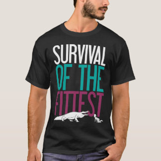 Överlevnad av det mest fittest (svarten) t-shirt