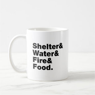 Överlevnad (inkapsling, Vatten och brand och mat) Kaffemugg