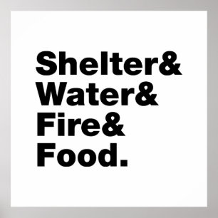 Överlevnad (inkapsling, Vatten och brand och mat) Poster