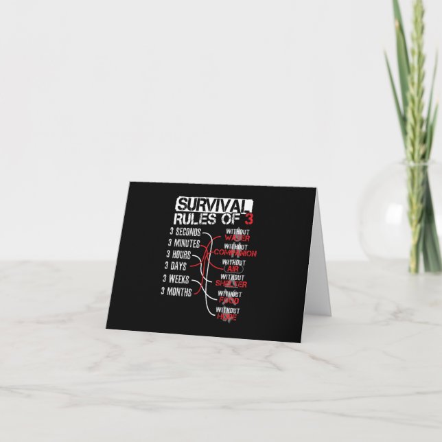 Överlevnad Regler av tre - Wilderness Quiz Kort (Framsida)
