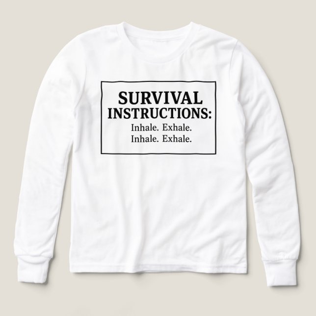 Överlevnadsinstruktioner - t shirt (Design framsida)
