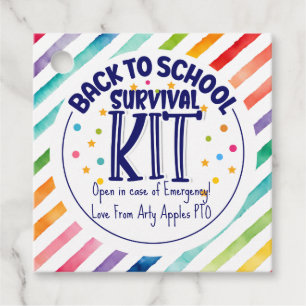 Överlevnadssats i back to school - ny kvalificerad gåvor etiketter
