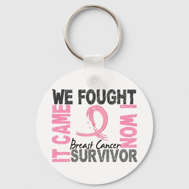 Överlevor 5 Bröstcancer Nyckelring (Framsida)