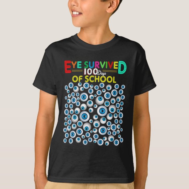 Överlevt 100 dagar för skollärare Kids Studenter T Shirt (Framsida)