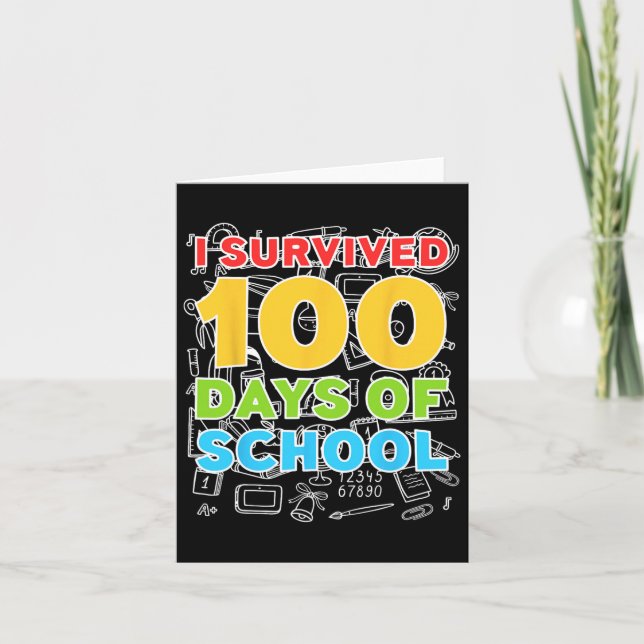 Överlevt 100 dagar i Lycklig 100 dagar Kort (Framsida)