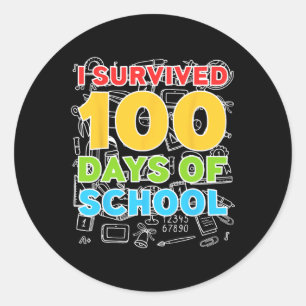 Överlevt 100 dagar i Lycklig 100 dagar Runt Klistermärke