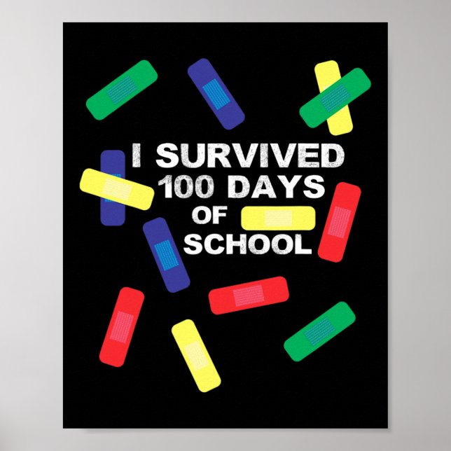 Överlevt 100 dagar skolbandage poster (Framsidan)