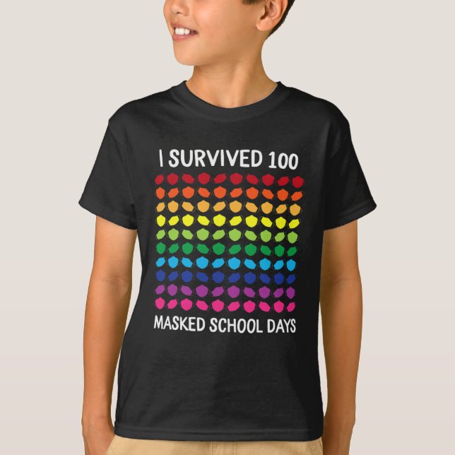 Överlevt 100 måndag i skolan 100 dagar i skolan t shirt (Framsida)