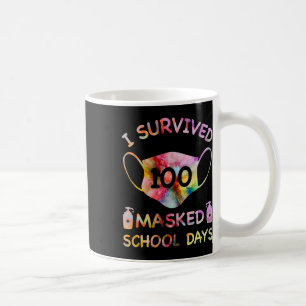 Överlevt 100 Mask School Days För barn Lärare S Kaffemugg