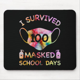 Överlevt 100 Mask School Days För barn Lärare S Musmatta