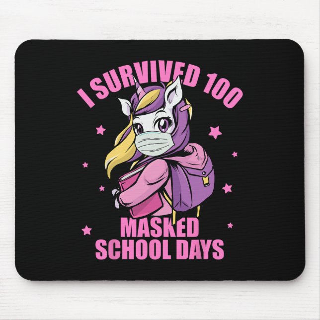 Överlevt 100 Mask-skoldagar Musmatta (Framsidan)