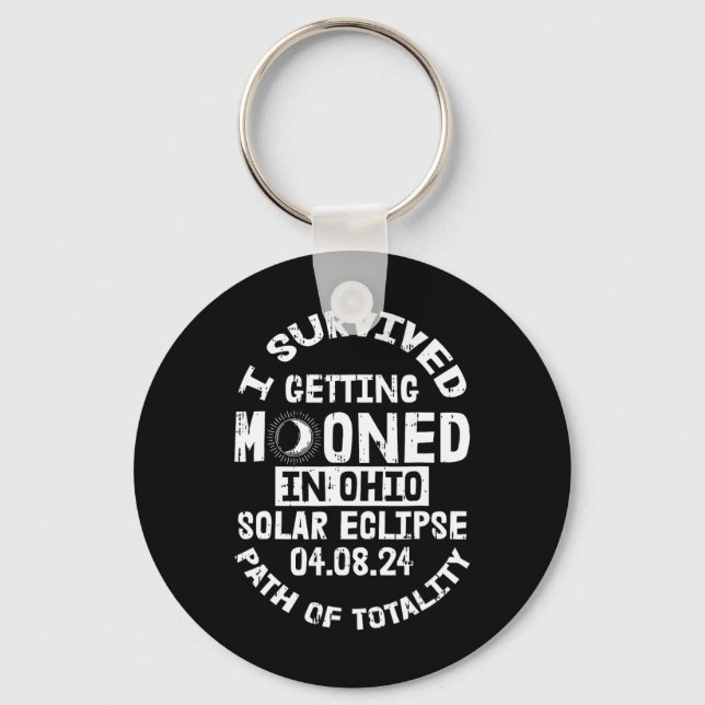 Överlevt att flytta in i Ohio Solar Eclipse Apri Nyckelring (Framsida)
