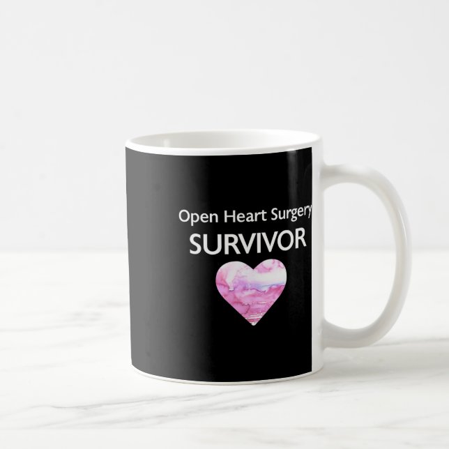Överlevt öppen hjärtoperation Hjärtattack Survivor Kaffemugg (Höger)