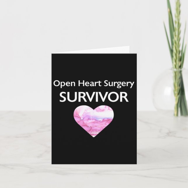 Överlevt öppen hjärtoperation Hjärtattack Survivor Kort (Framsida)