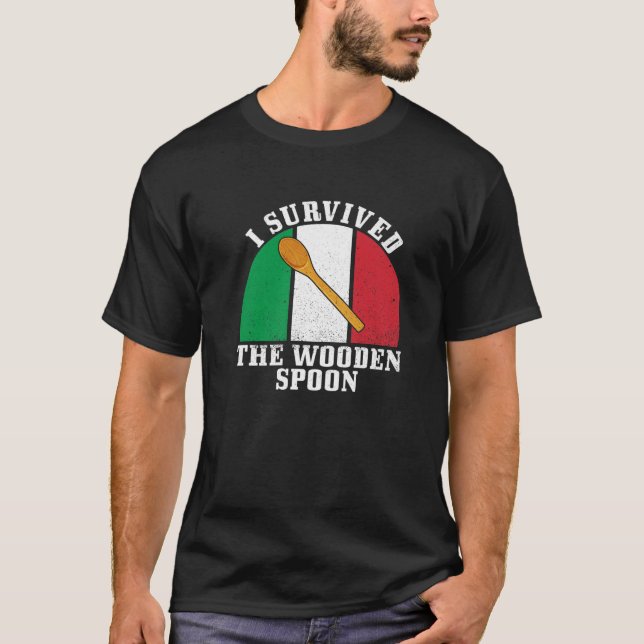 Överlevt trädeskålen på italienska Flagga Funny Pa T Shirt (Framsida)
