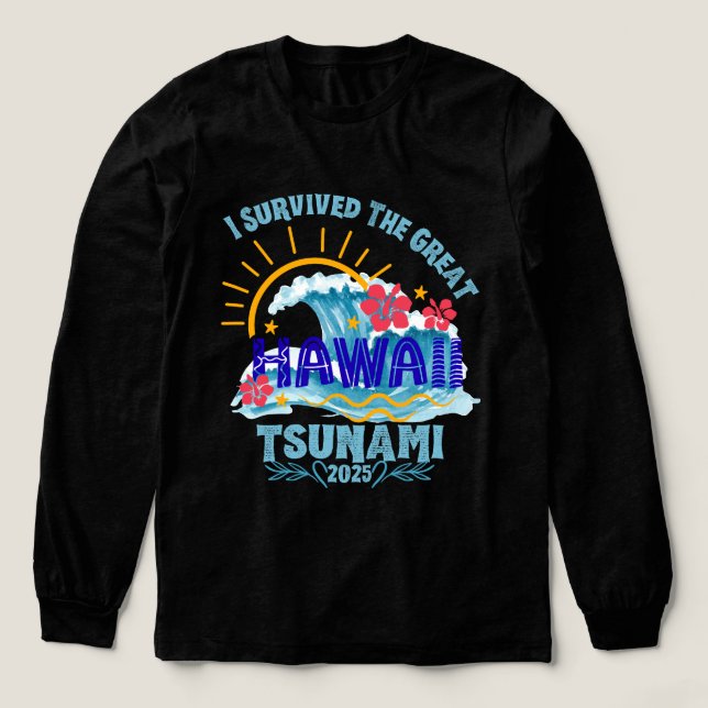 Överlevt tsunamin - hawaii 2025-vaccinationen t shirt (Design framsida)